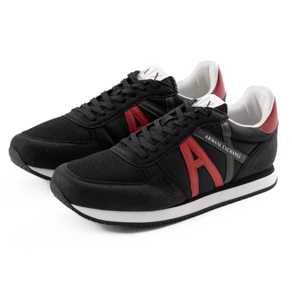 ARMANI EXCHANGE Logo Lace-Up XUX017 Sneakers - BLKRED