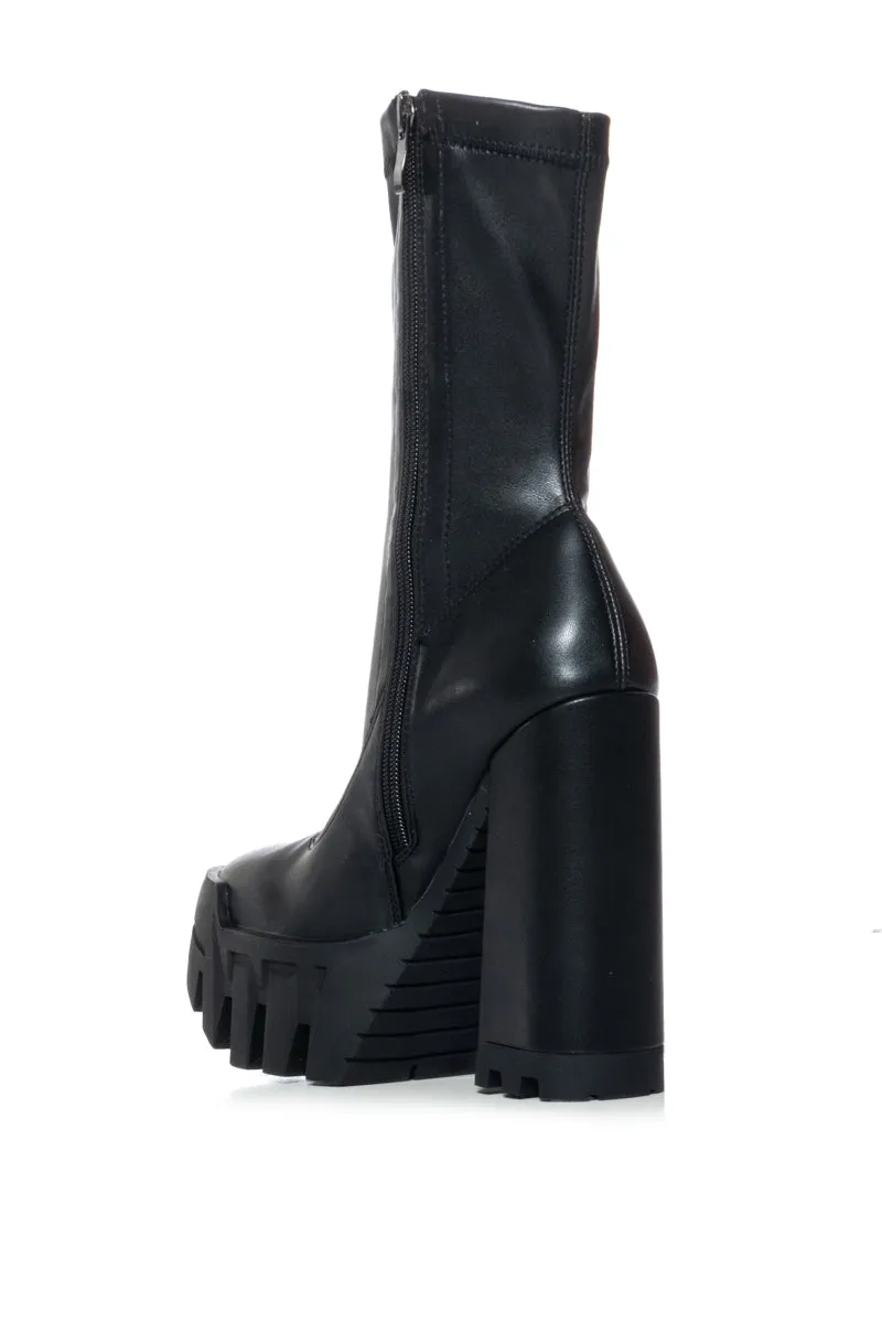 AZALEA WANG DRAGONET BLACK CHUNKY BOOTIE