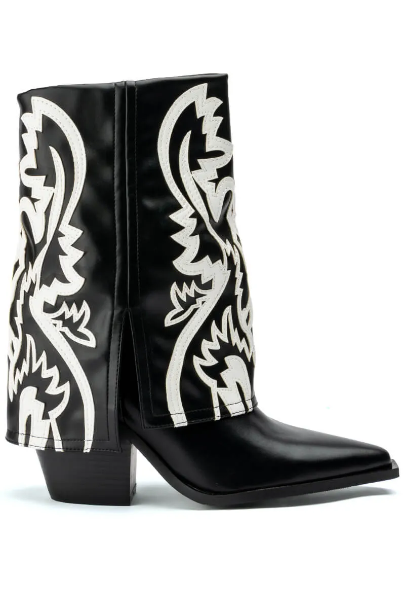 AZALEA WANG ESPERANZA WESTERN BOOTIE IN BLACK WHITE