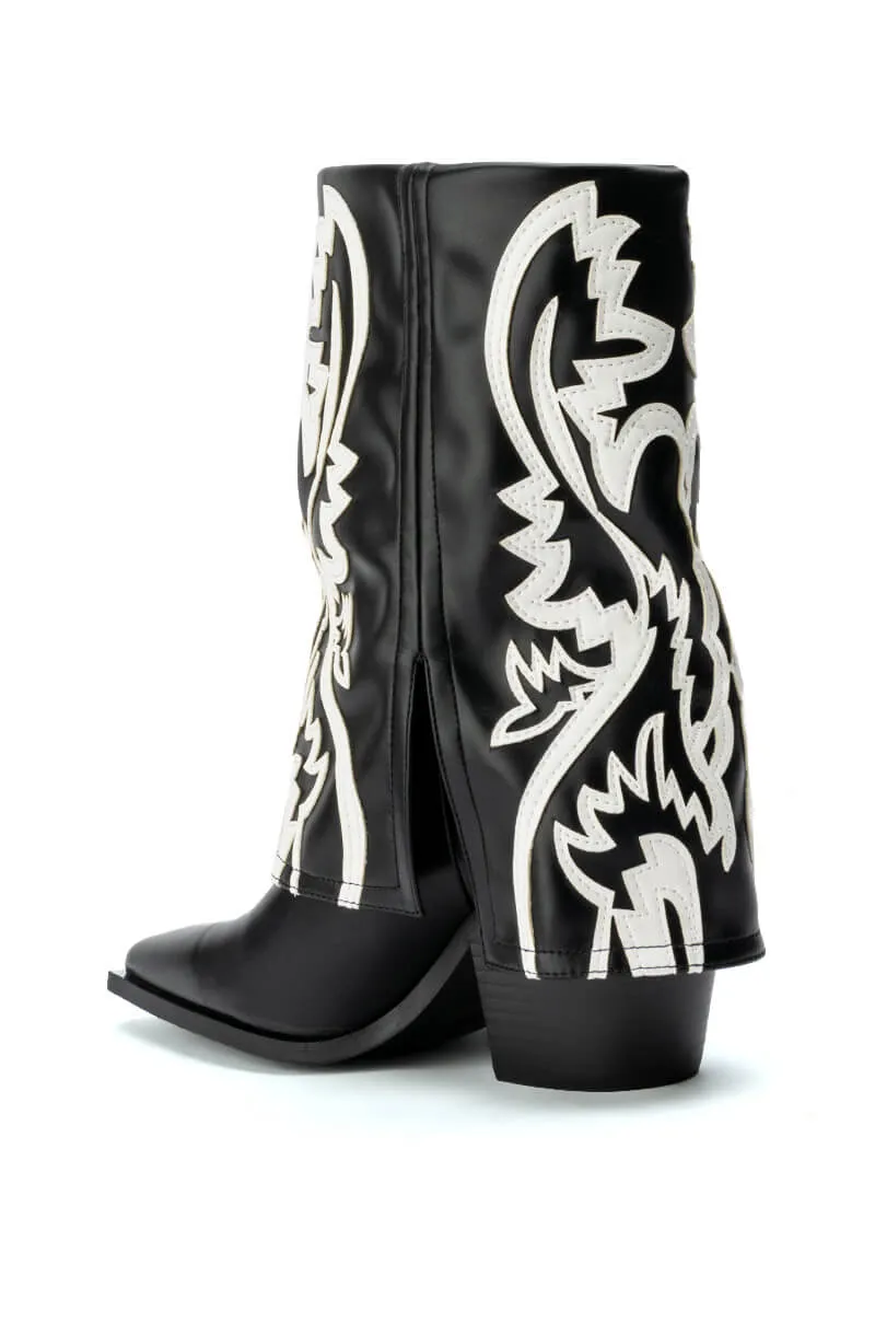 AZALEA WANG ESPERANZA WESTERN BOOTIE IN BLACK WHITE