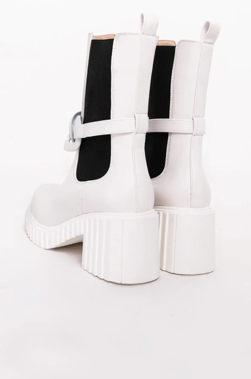 AZALEA WANG MAKING WAVES CHUNKY BOOTIE IN WHITE