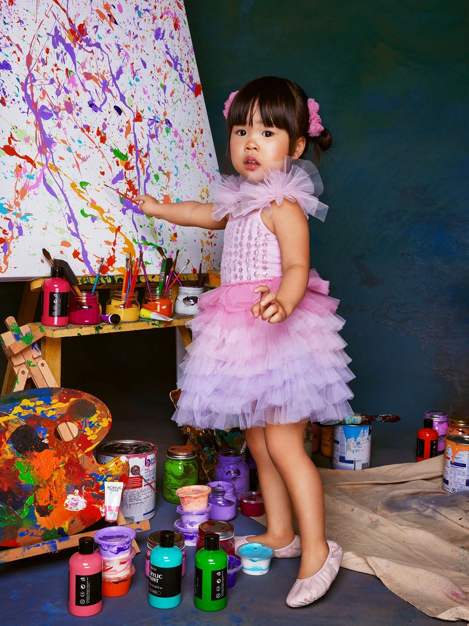 Bébé Brushwork Tutu Dress