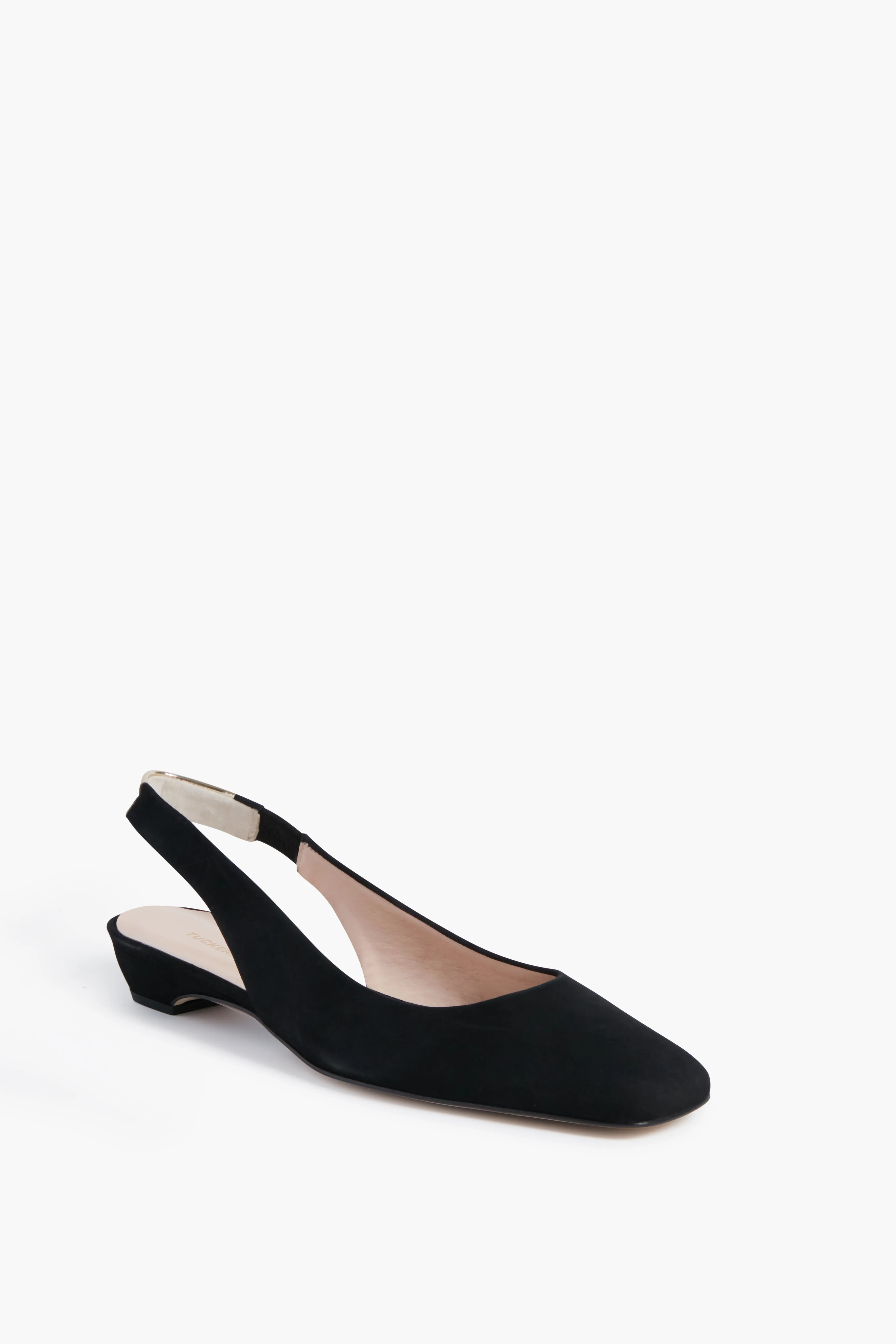 Black Suede Olivia Slingback Flats