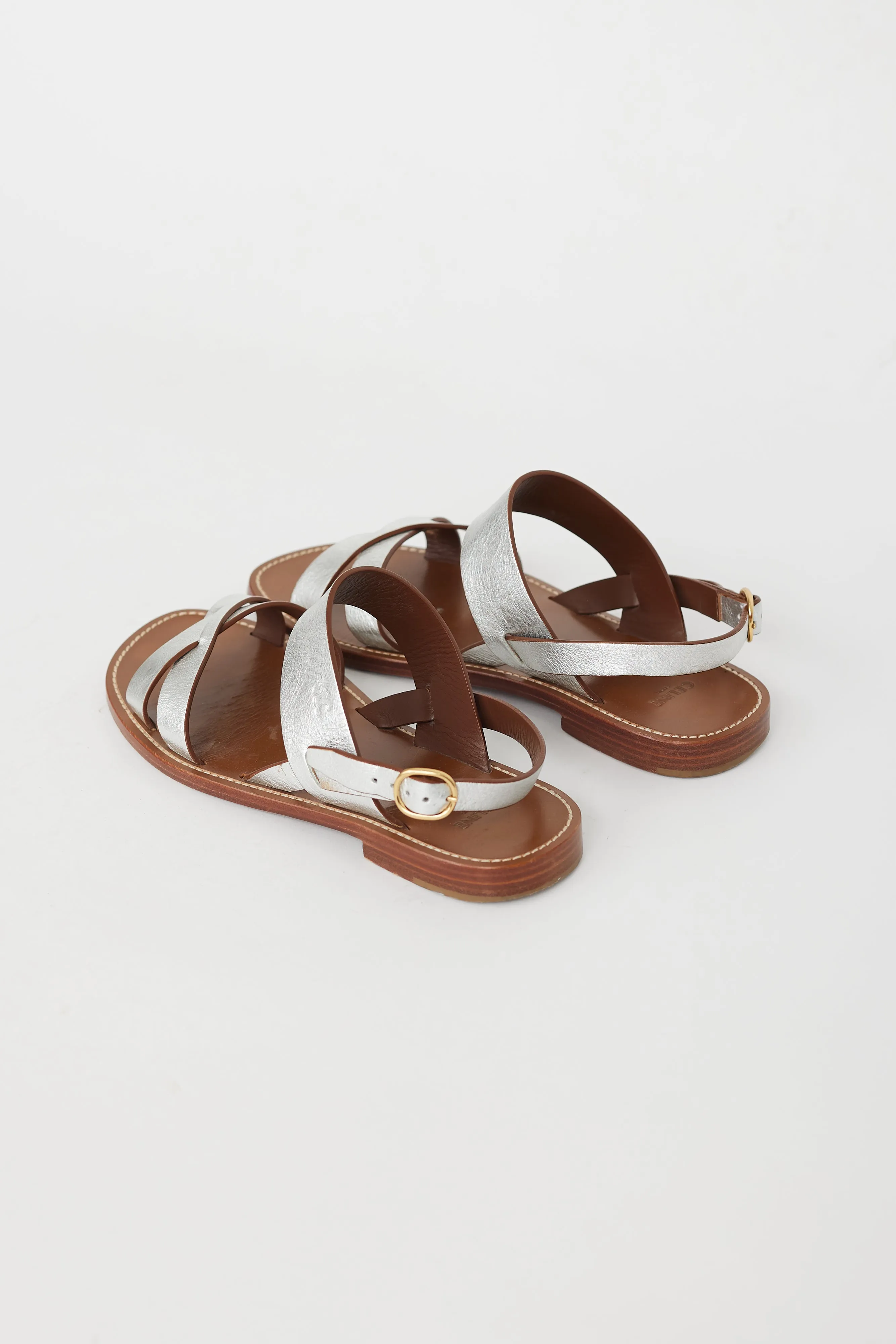 Brown & Silver Strappy Sandal