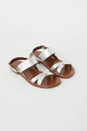 Brown & Silver Strappy Sandal