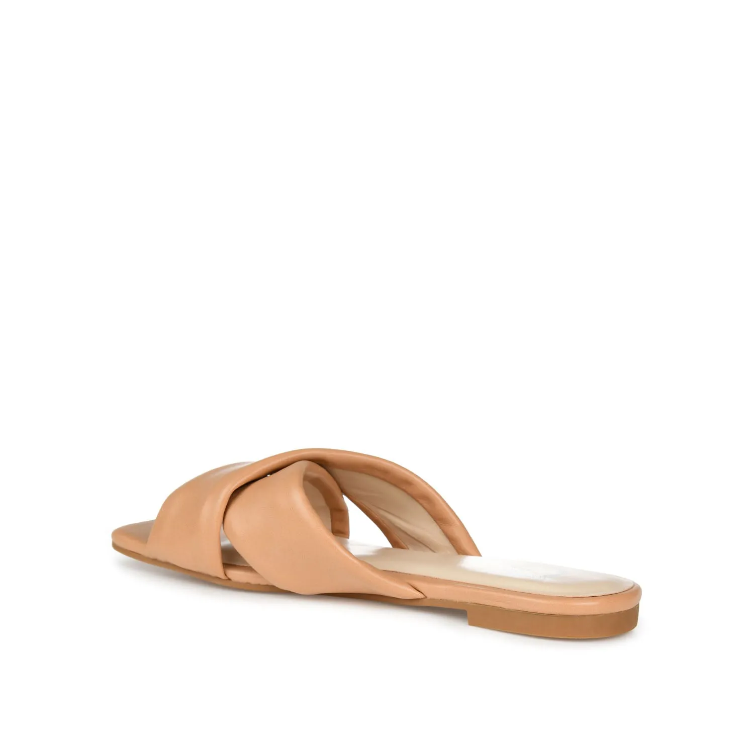 CARLOTTA SLIDE SANDALS IN FAUX LEATHER