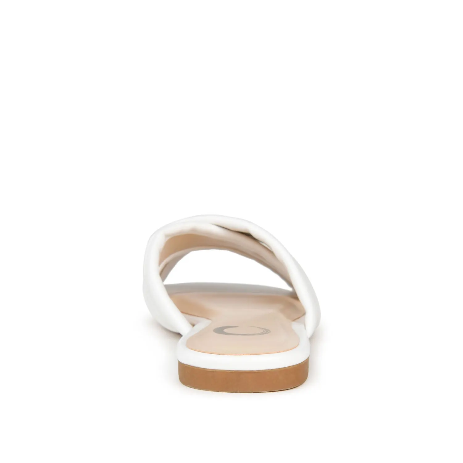 CARLOTTA SLIDE SANDALS IN FAUX LEATHER