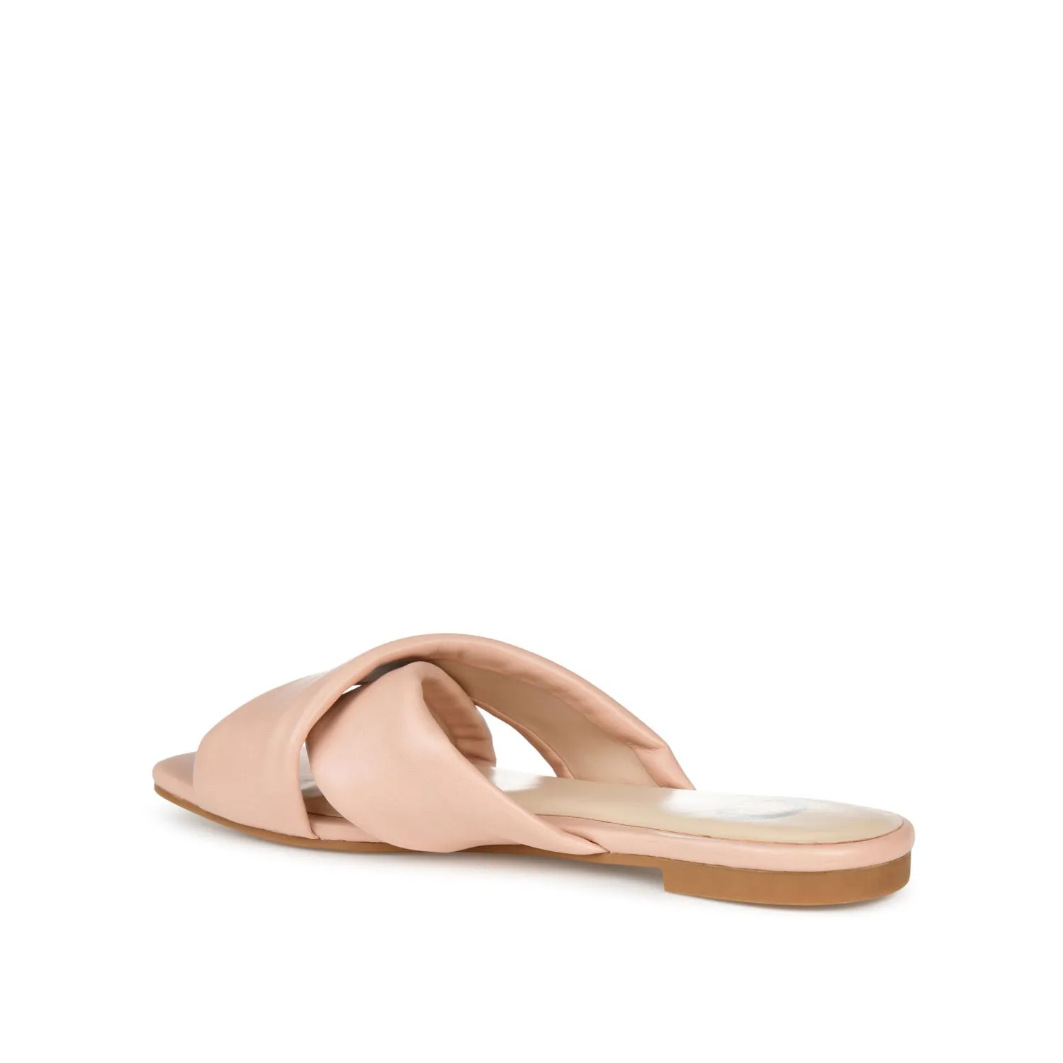 CARLOTTA SLIDE SANDALS IN FAUX LEATHER