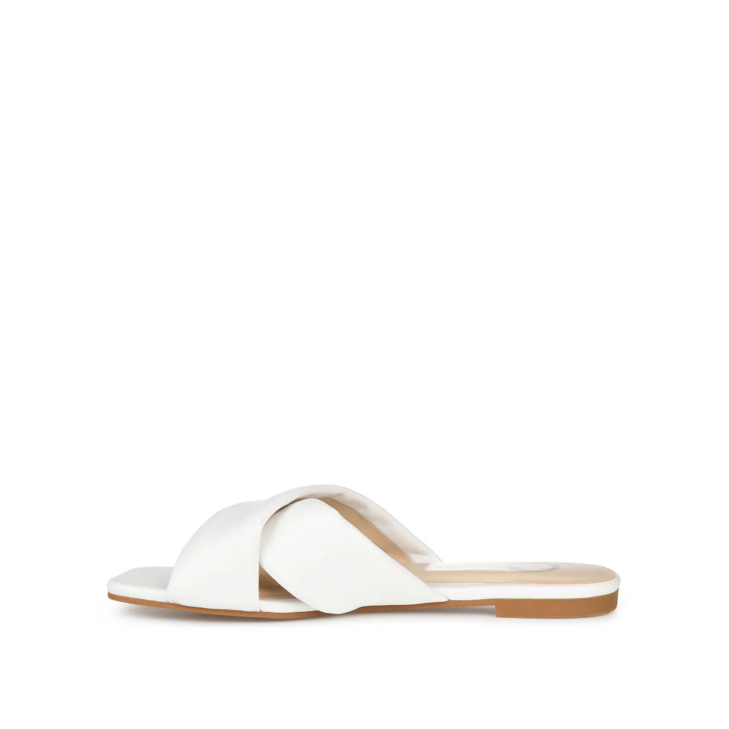 CARLOTTA SLIDE SANDALS IN FAUX LEATHER