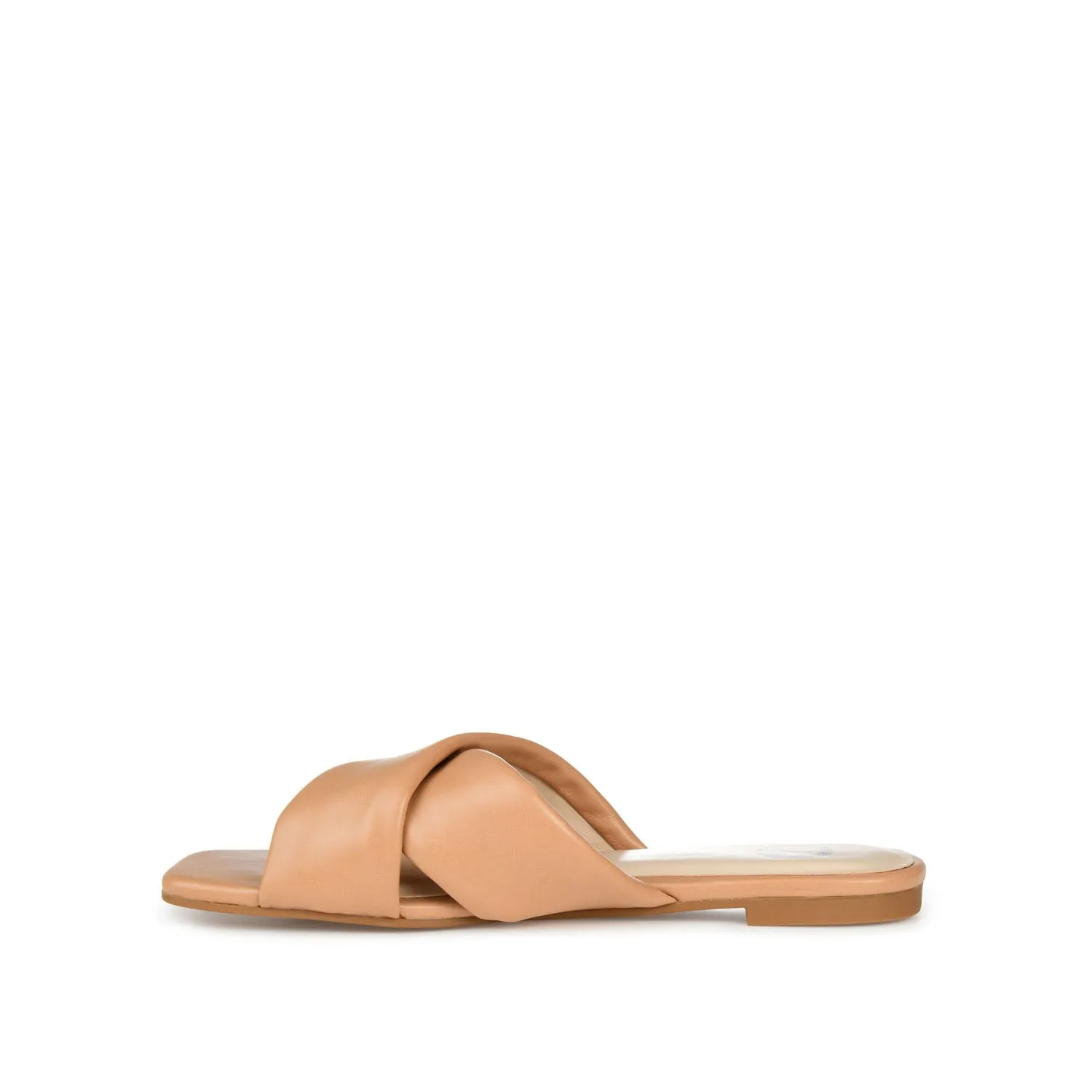 CARLOTTA SLIDE SANDALS IN FAUX LEATHER