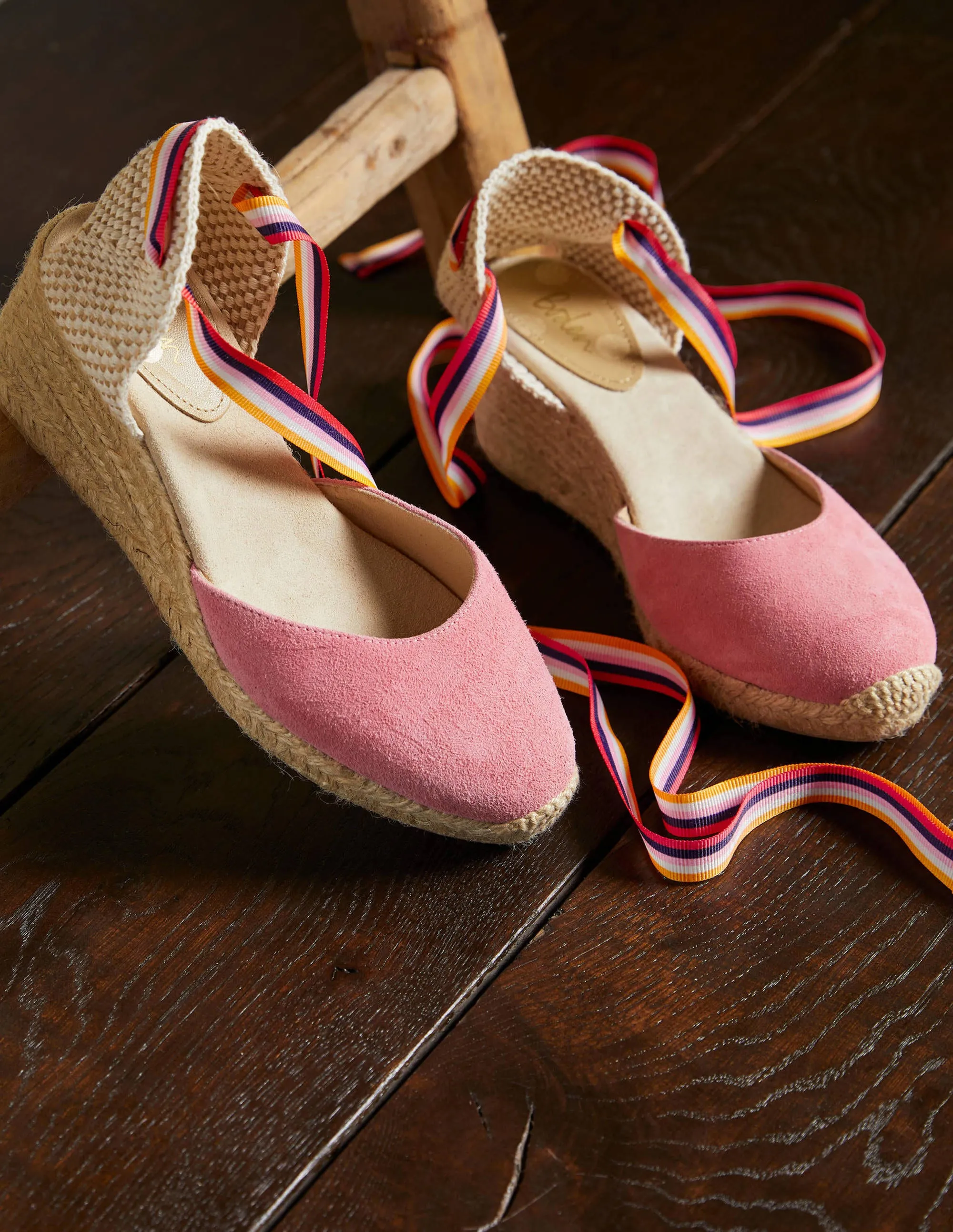 Cassie Espadrille Wedge-Azalea, Multi Stripe Ribbon