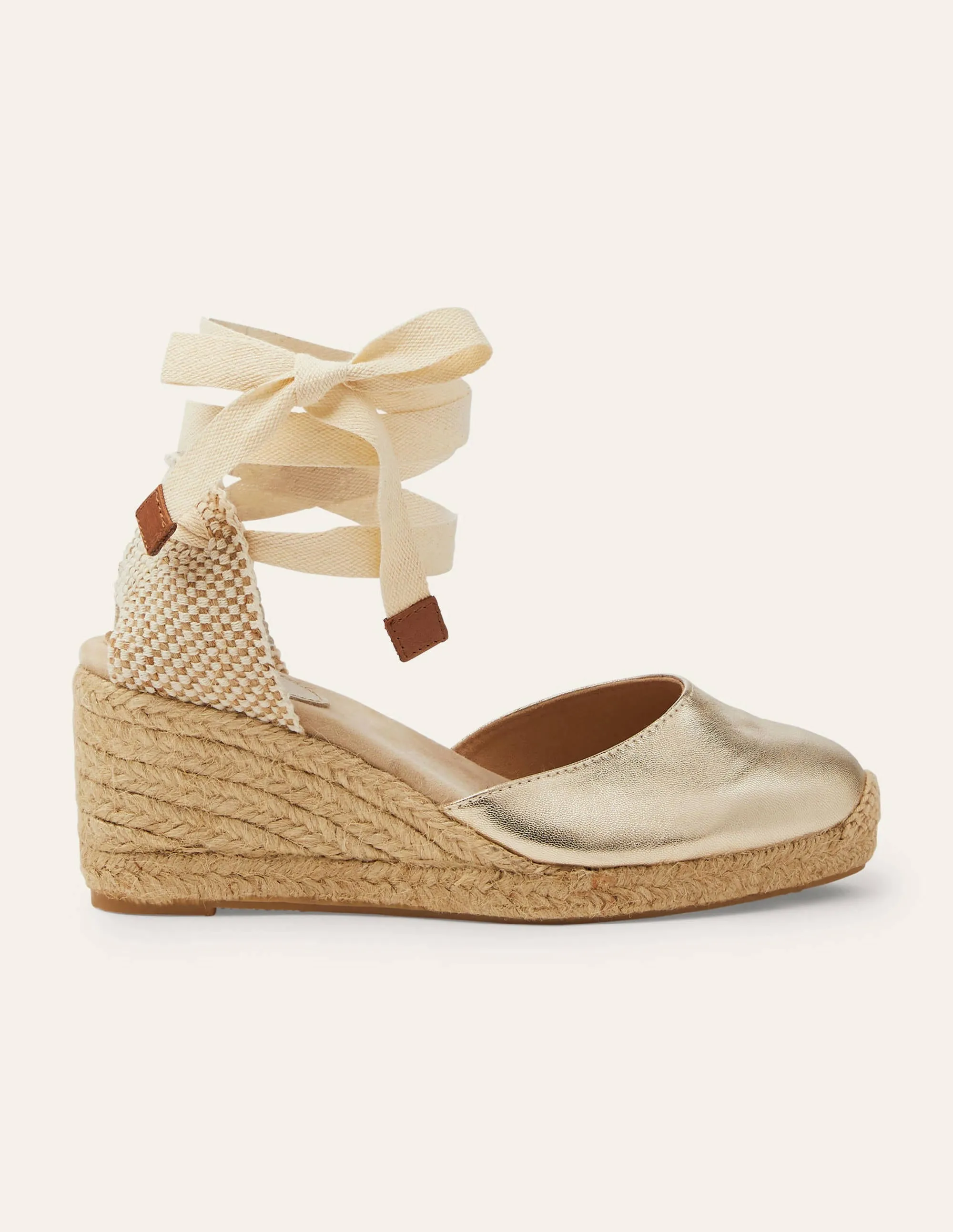 Cassie Espadrille Wedge-Pale Gold Metallic