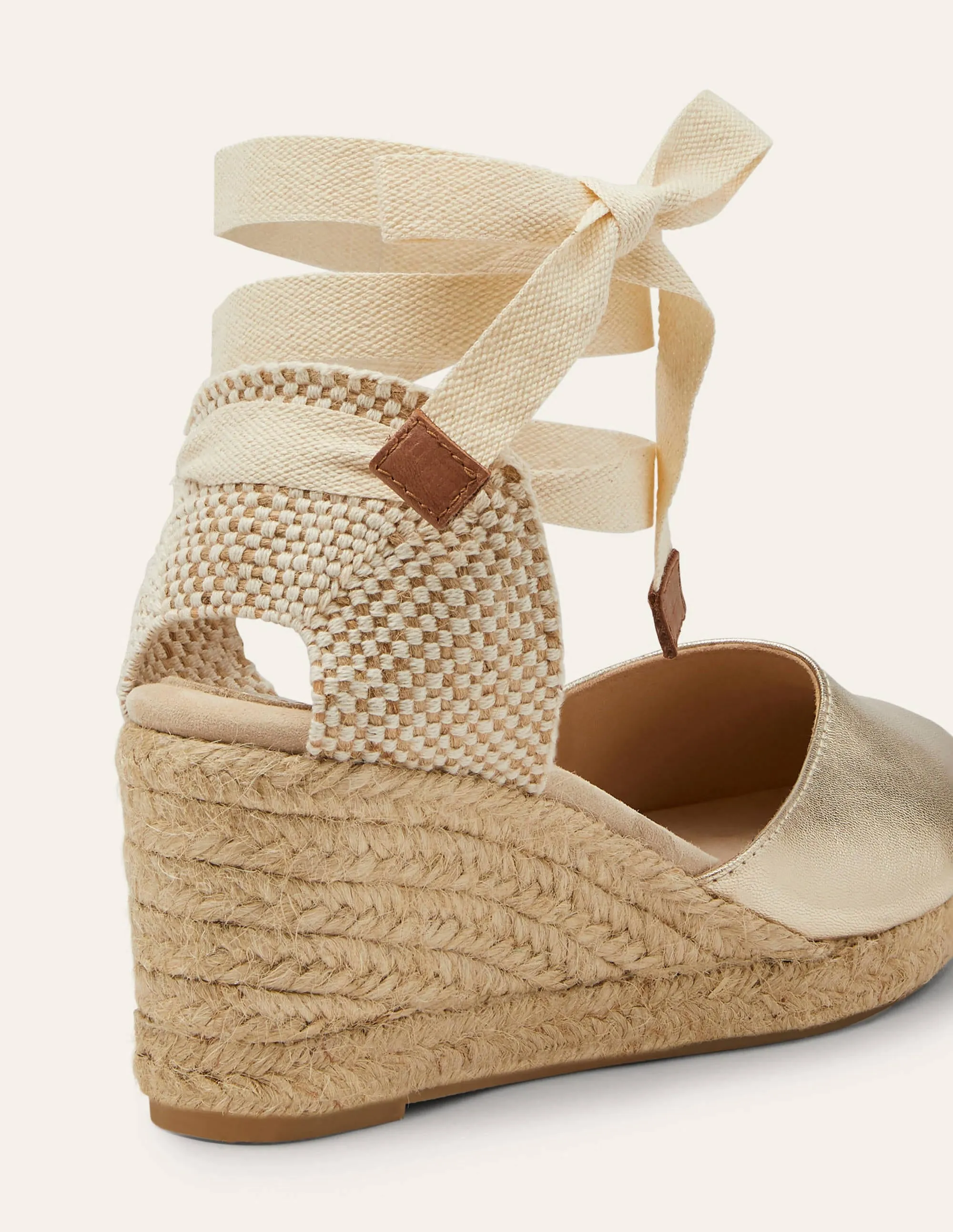 Cassie Espadrille Wedge-Pale Gold Metallic