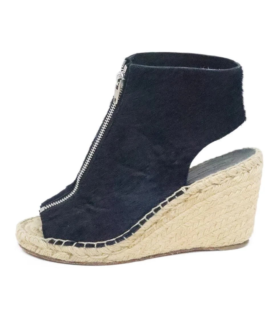 Celine Navy Pony Fur Espadrille Wedges sz 7