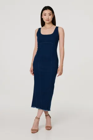 Denim Bodycon Midi Dress