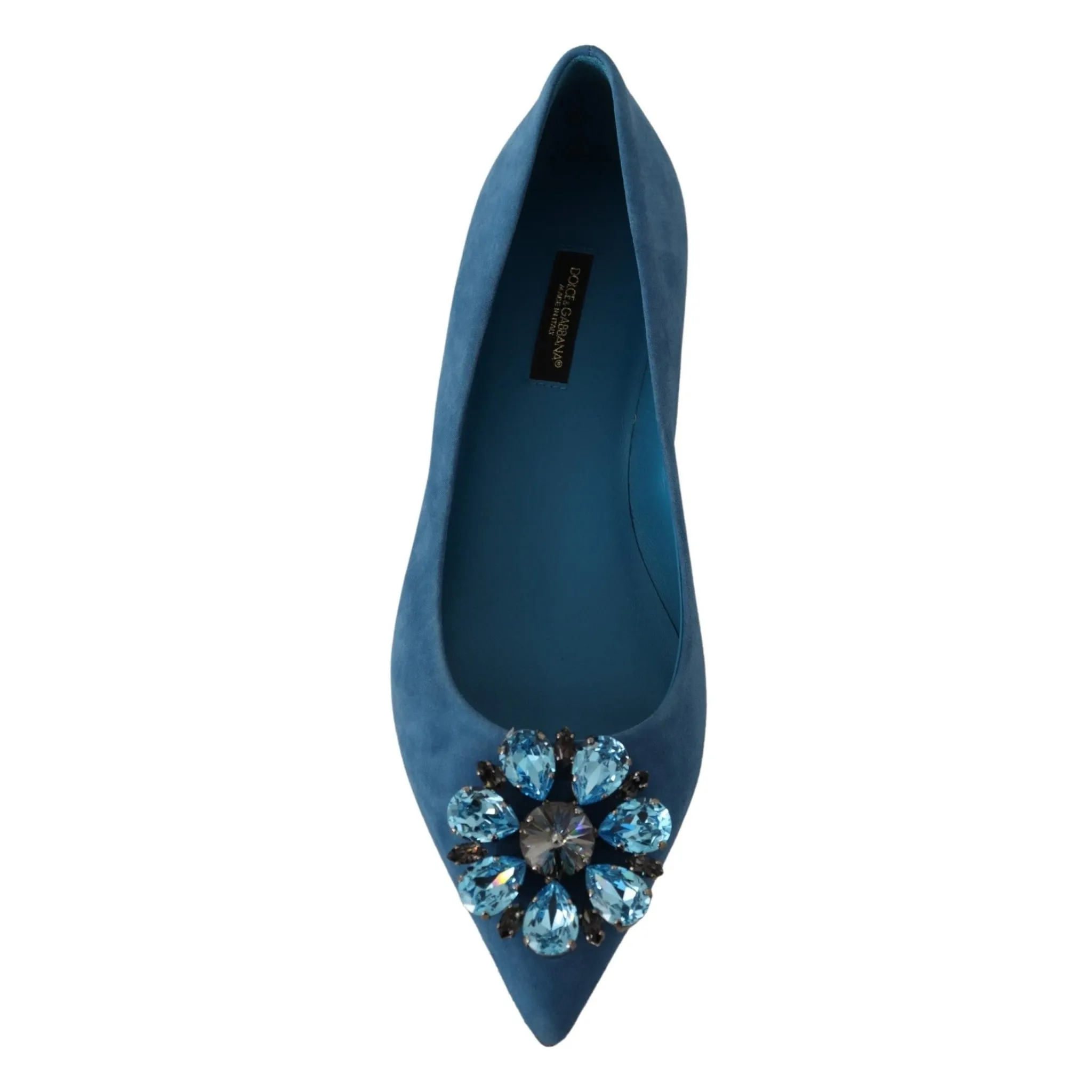 Dolce & Gabbana Elegant Crystal-Embellished Suede Flats