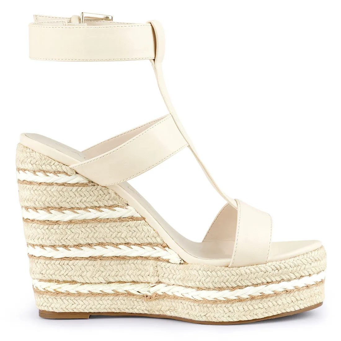 Espadrille Strappy Platform Wedges Sandals