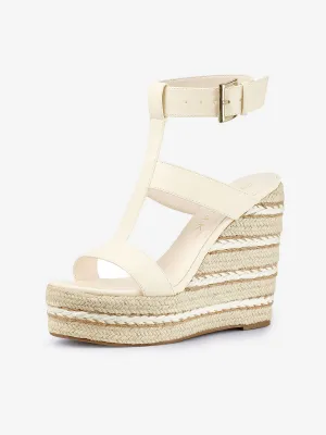 Espadrille Strappy Platform Wedges Sandals