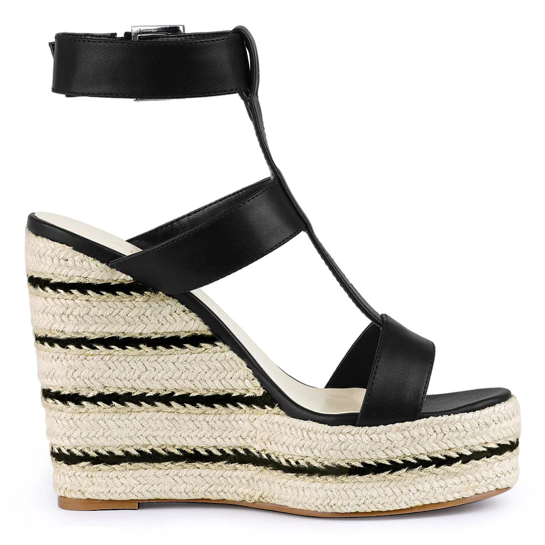 Espadrille Strappy Platform Wedges Sandals