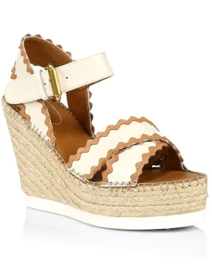 Glyn Espadrille Platform Wedge Sandal in Cream