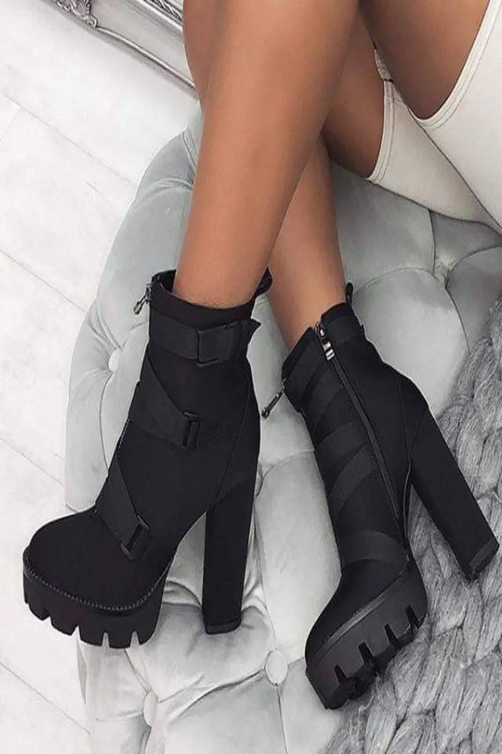 Goth High Heels Platform Ankle Boots