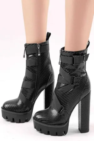 Goth High Heels Platform Ankle Boots