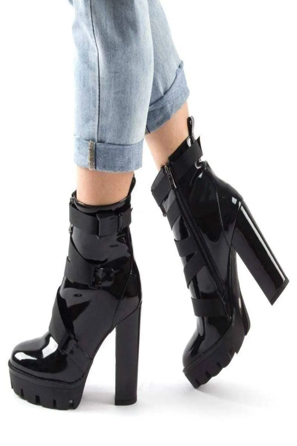 Goth High Heels Platform Ankle Boots