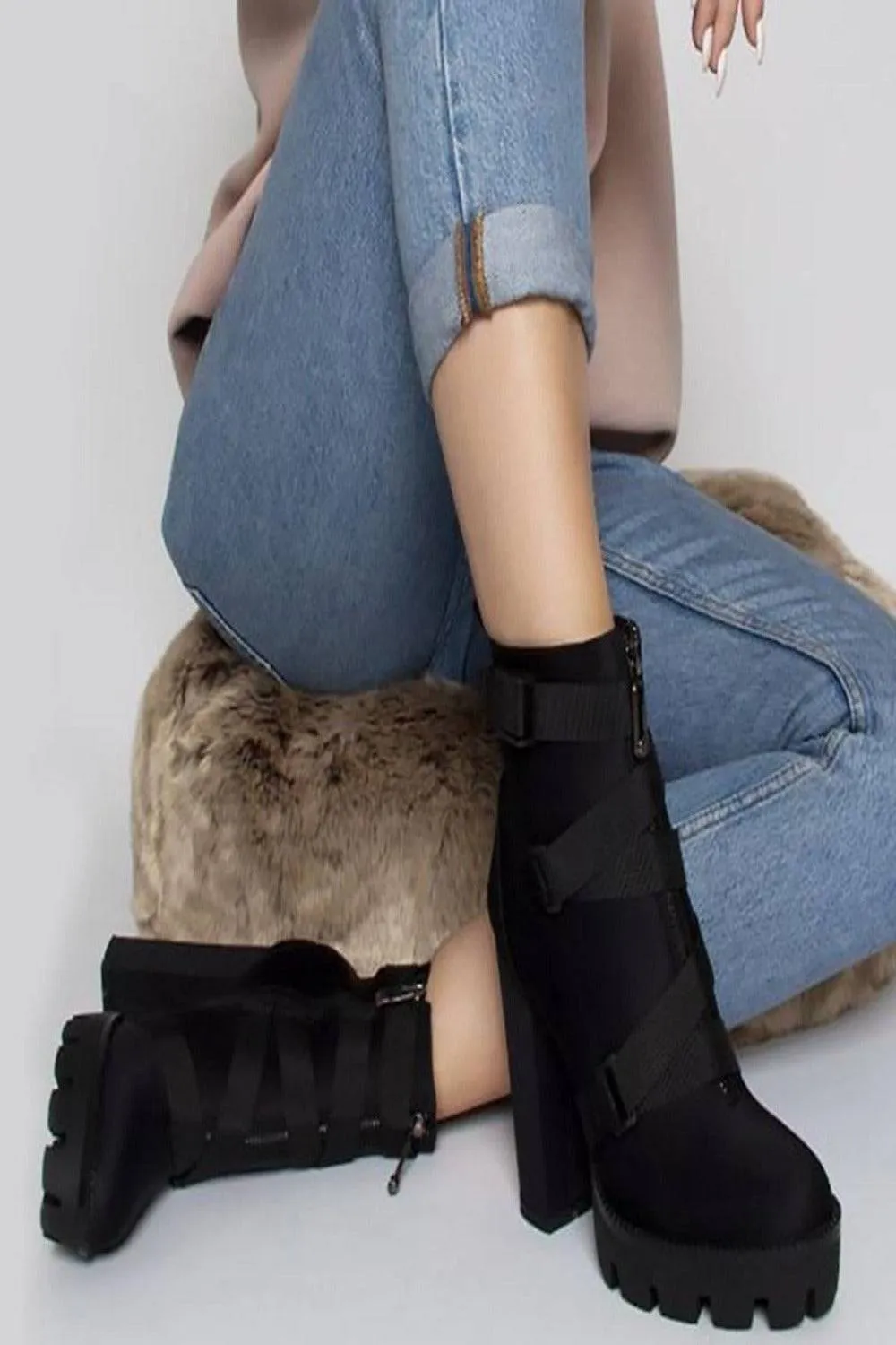 Goth High Heels Platform Ankle Boots