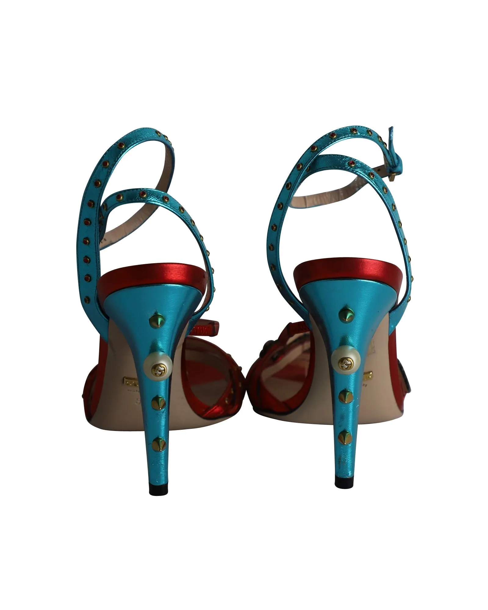 Gucci Embellished Wangy Sandals in Multicolor Leather