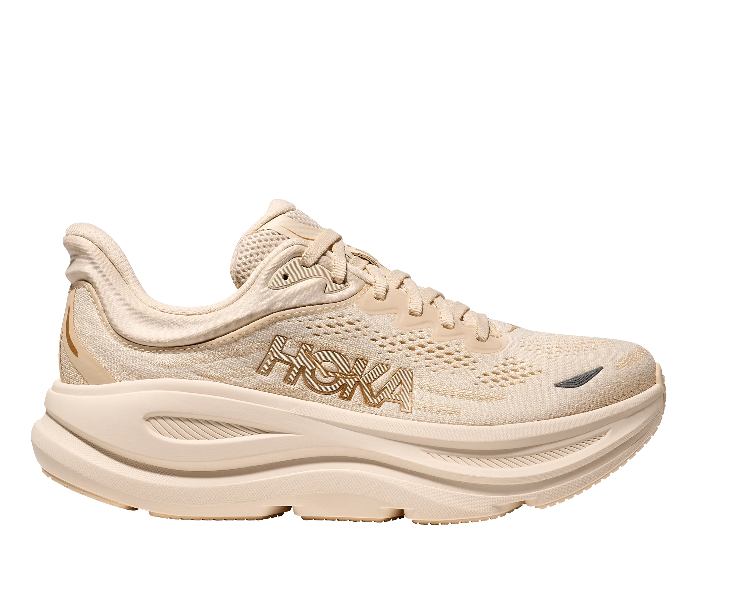 Hoka Women's Bondi 9 Running Shoes- Vanilla/ Birch