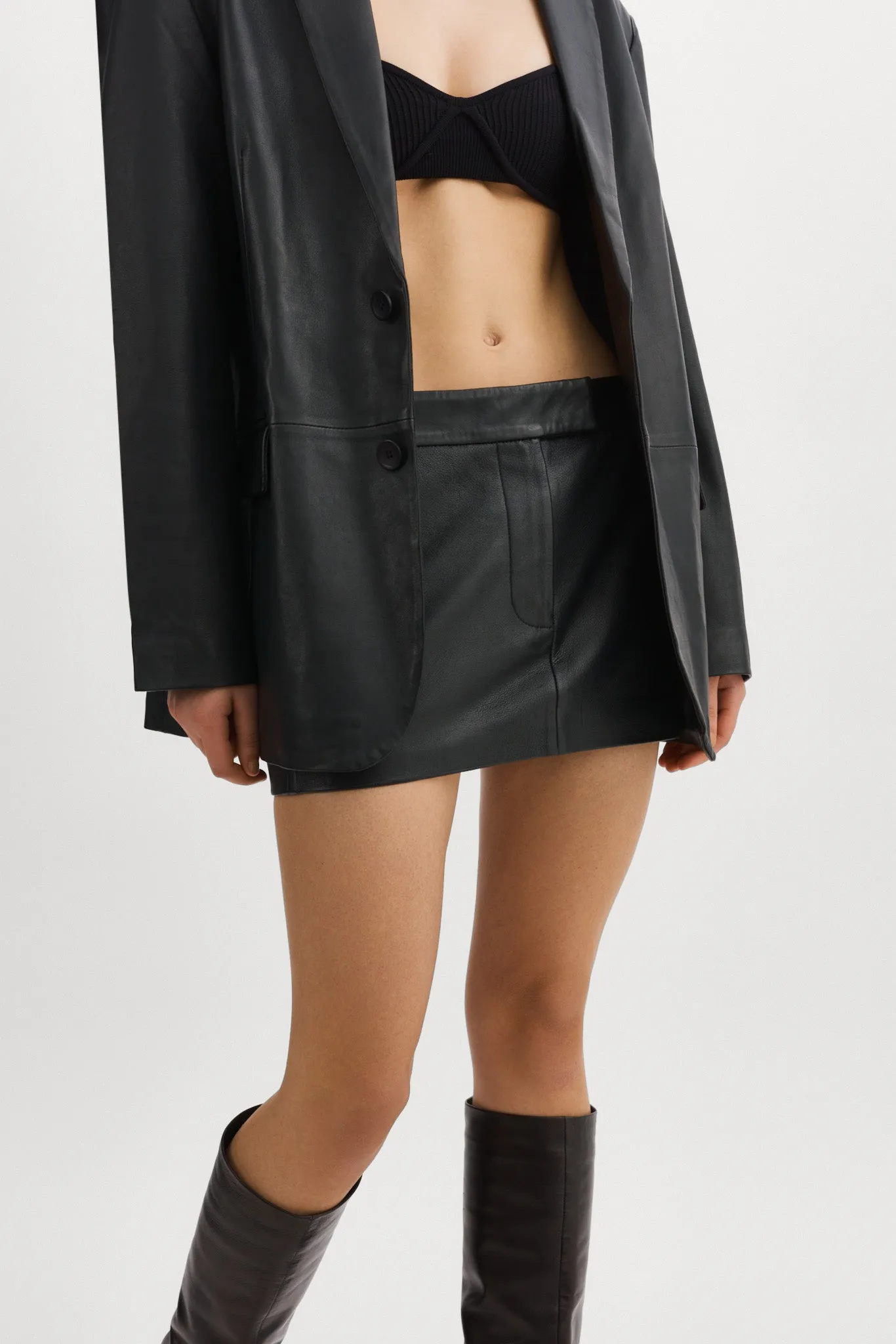 INAYA | Leather Micro Mini Skirt