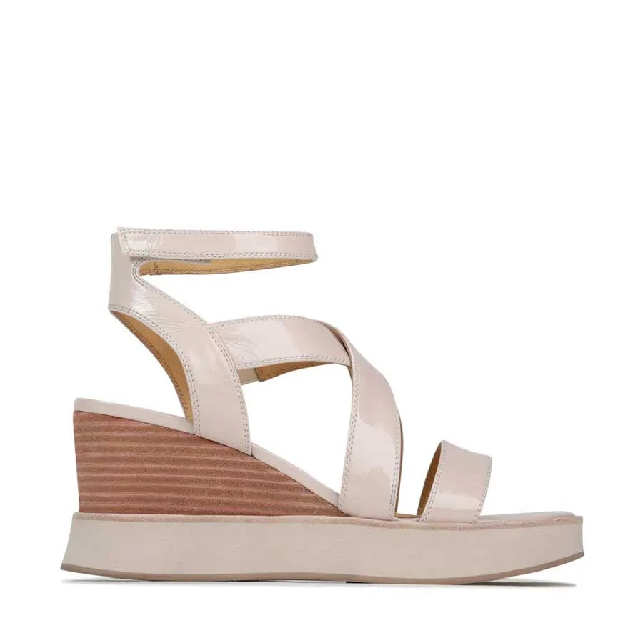 JUNI LEATHER STRAPPY WEDGE SANDALS