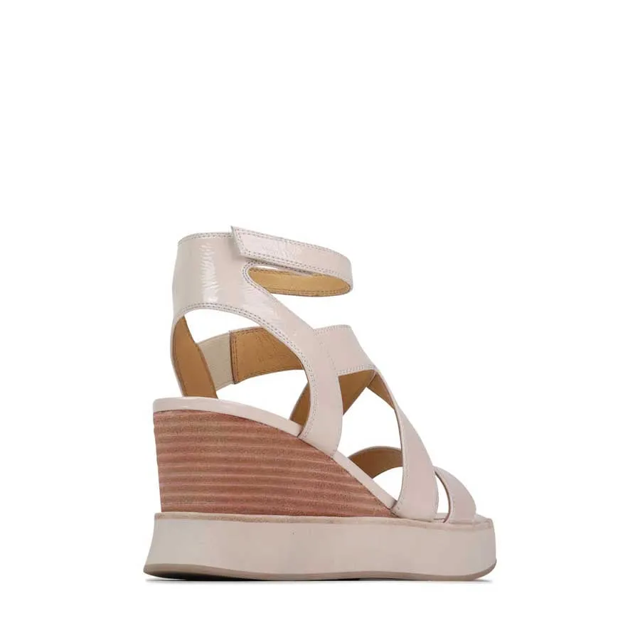 JUNI LEATHER STRAPPY WEDGE SANDALS