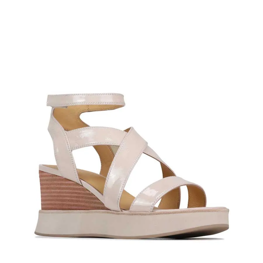 JUNI LEATHER STRAPPY WEDGE SANDALS