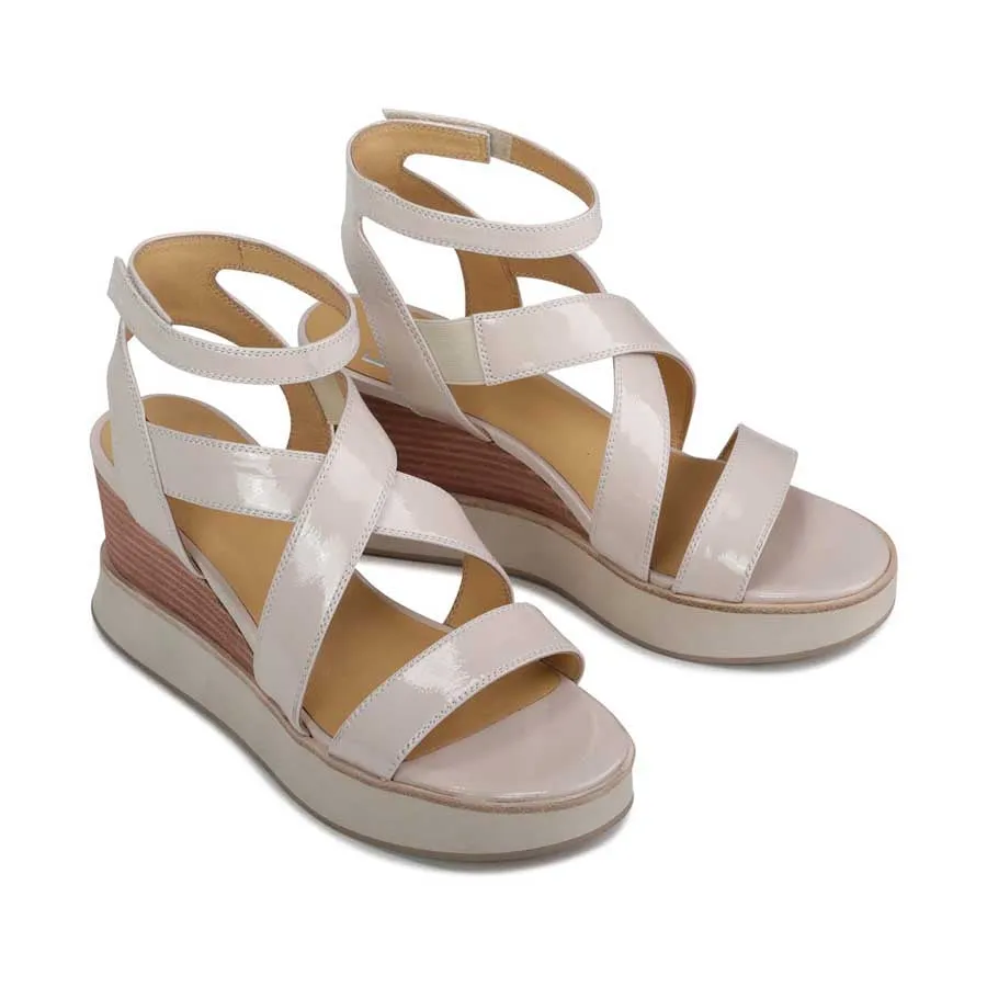 JUNI LEATHER STRAPPY WEDGE SANDALS