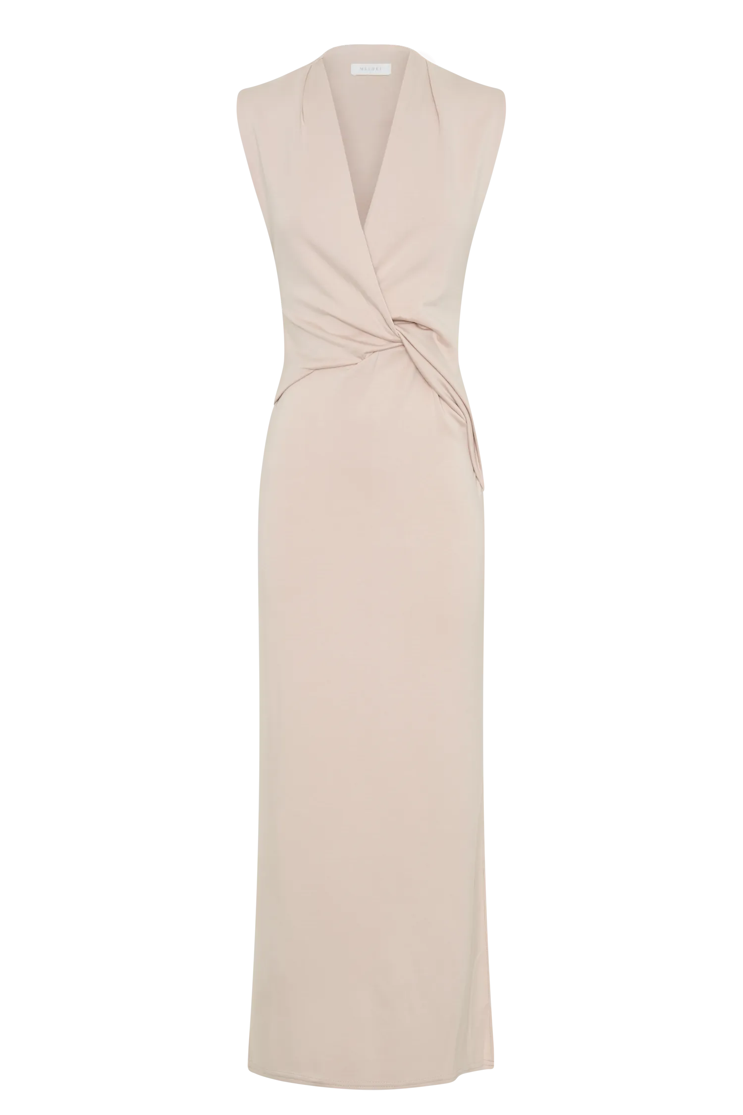 Lorelei Crepe Twist Midi Dress - Taupe