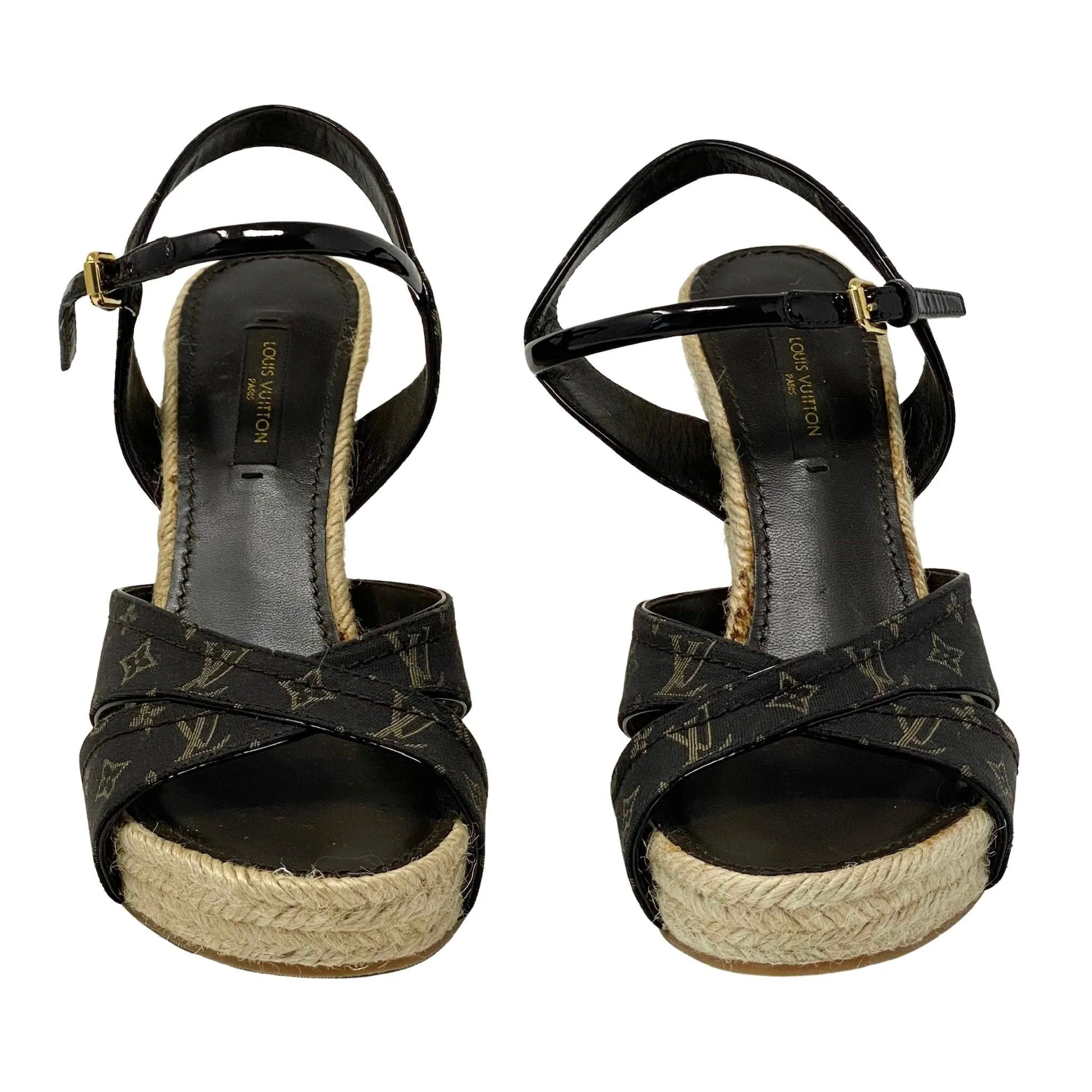 Louis Vuitton Monogram Idylle Majorca Espadrille Wedges 36.5