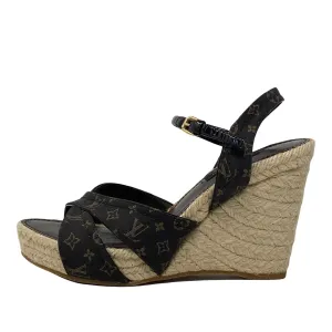 Louis Vuitton Monogram Idylle Majorca Espadrille Wedges 36.5