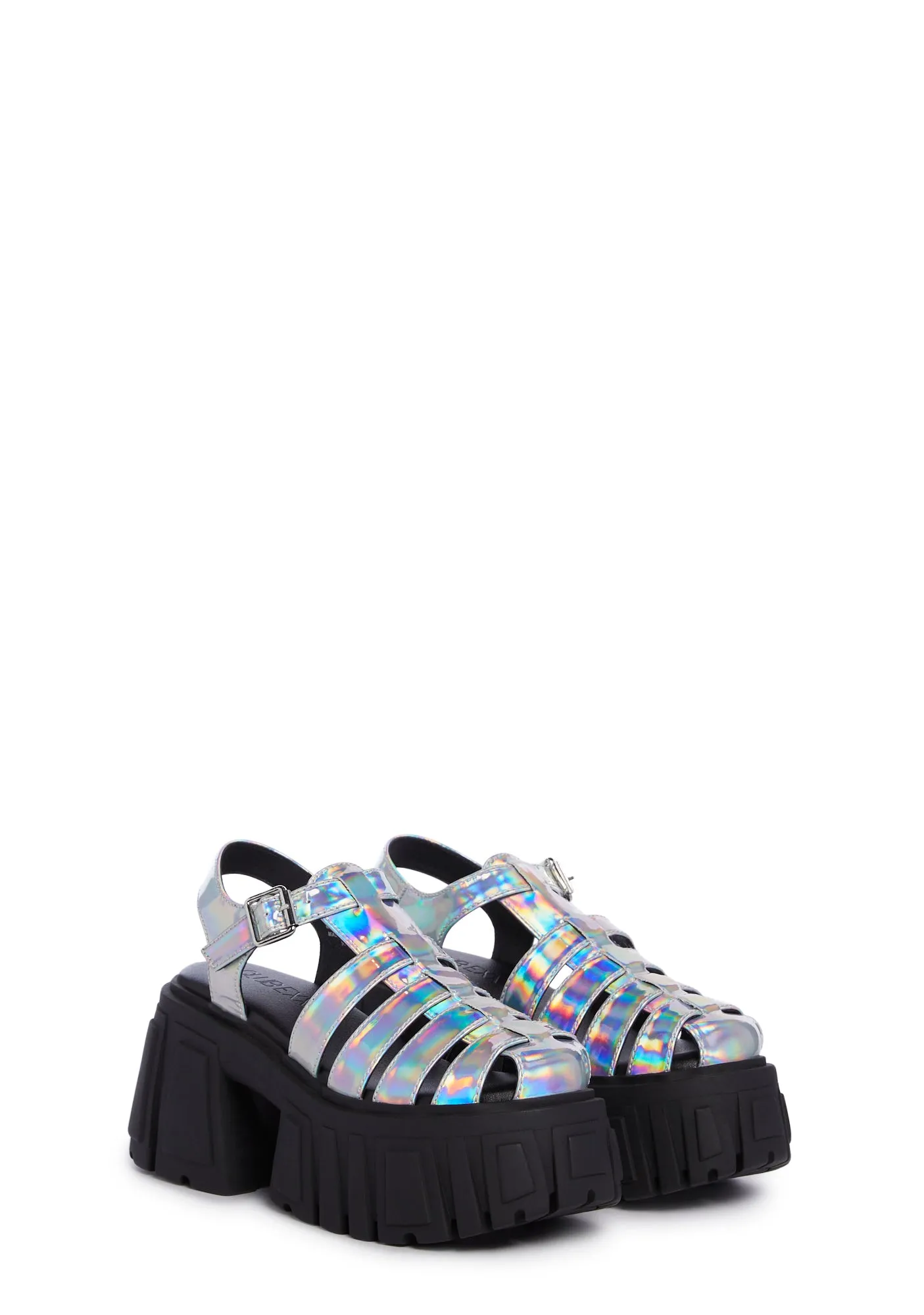 Magnetic Vibes Platform Sandals - Holo