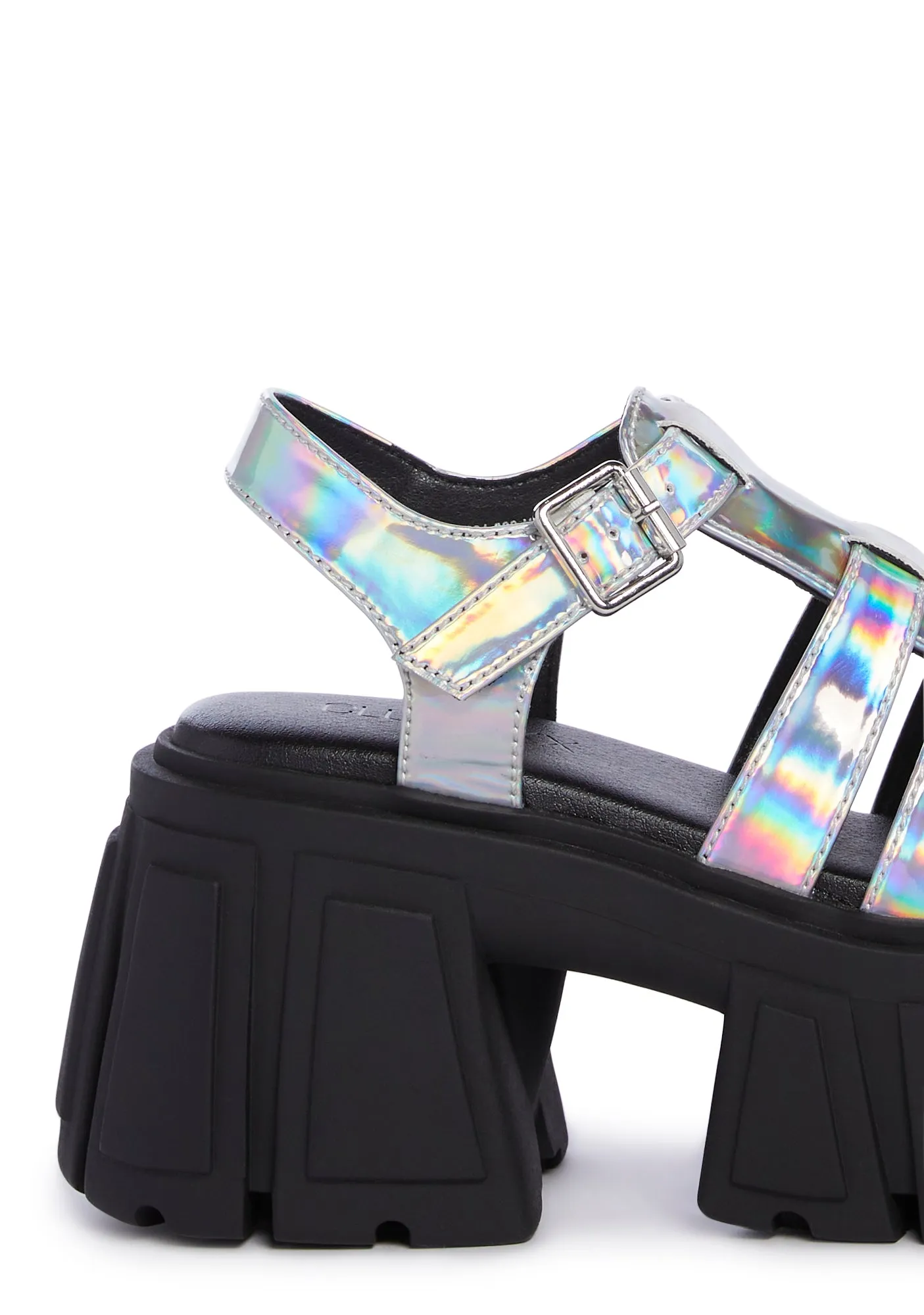 Magnetic Vibes Platform Sandals - Holo