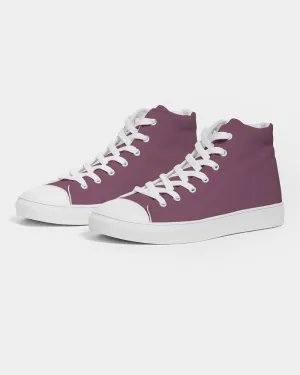 Medium Dark Magenta Men's High-top Canvas Sneakers | Men's | Medium Dark Pastel Magenta | C0M60Y0K60