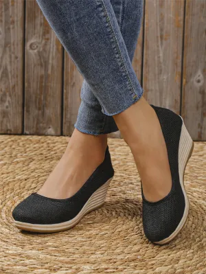 Minimalist Espadrille Wedge Court Shoes