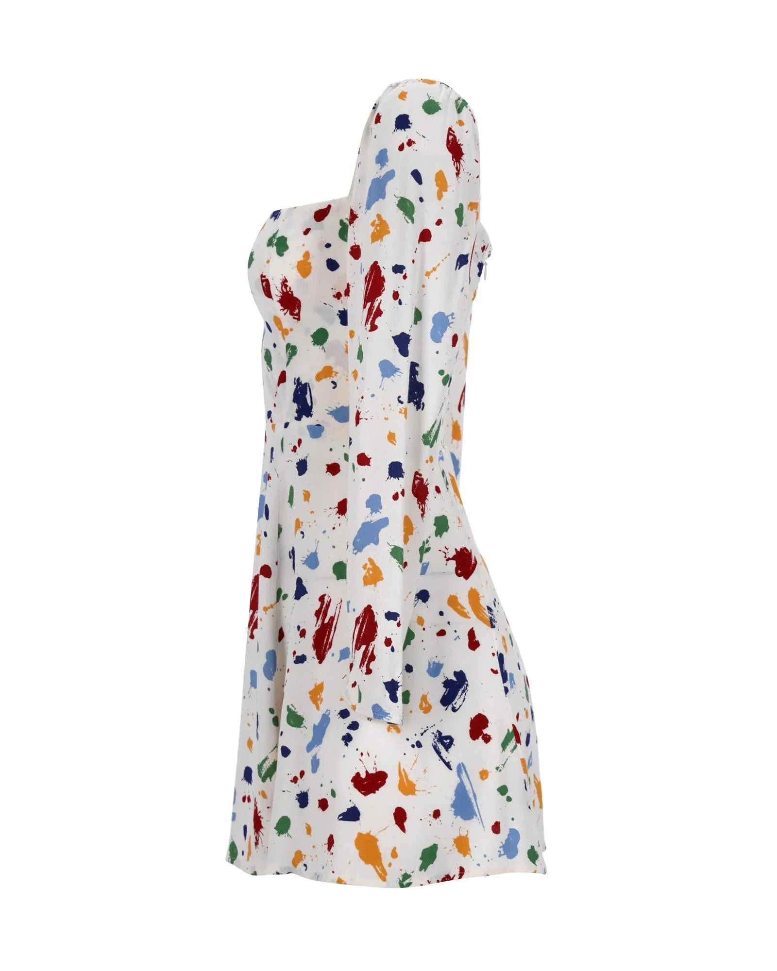 Multicolor Splatter Print Viscose Dress