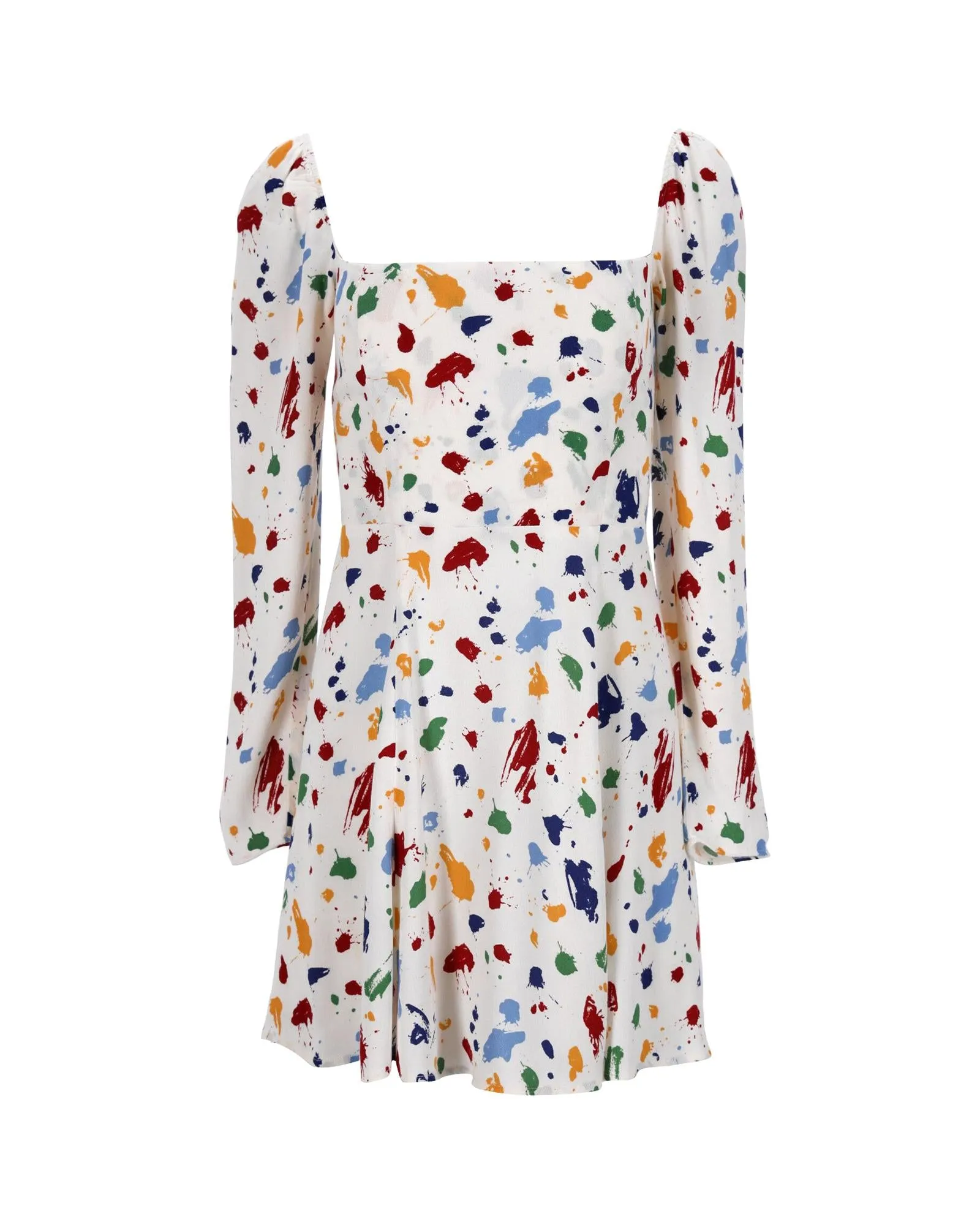 Multicolor Splatter Print Viscose Dress