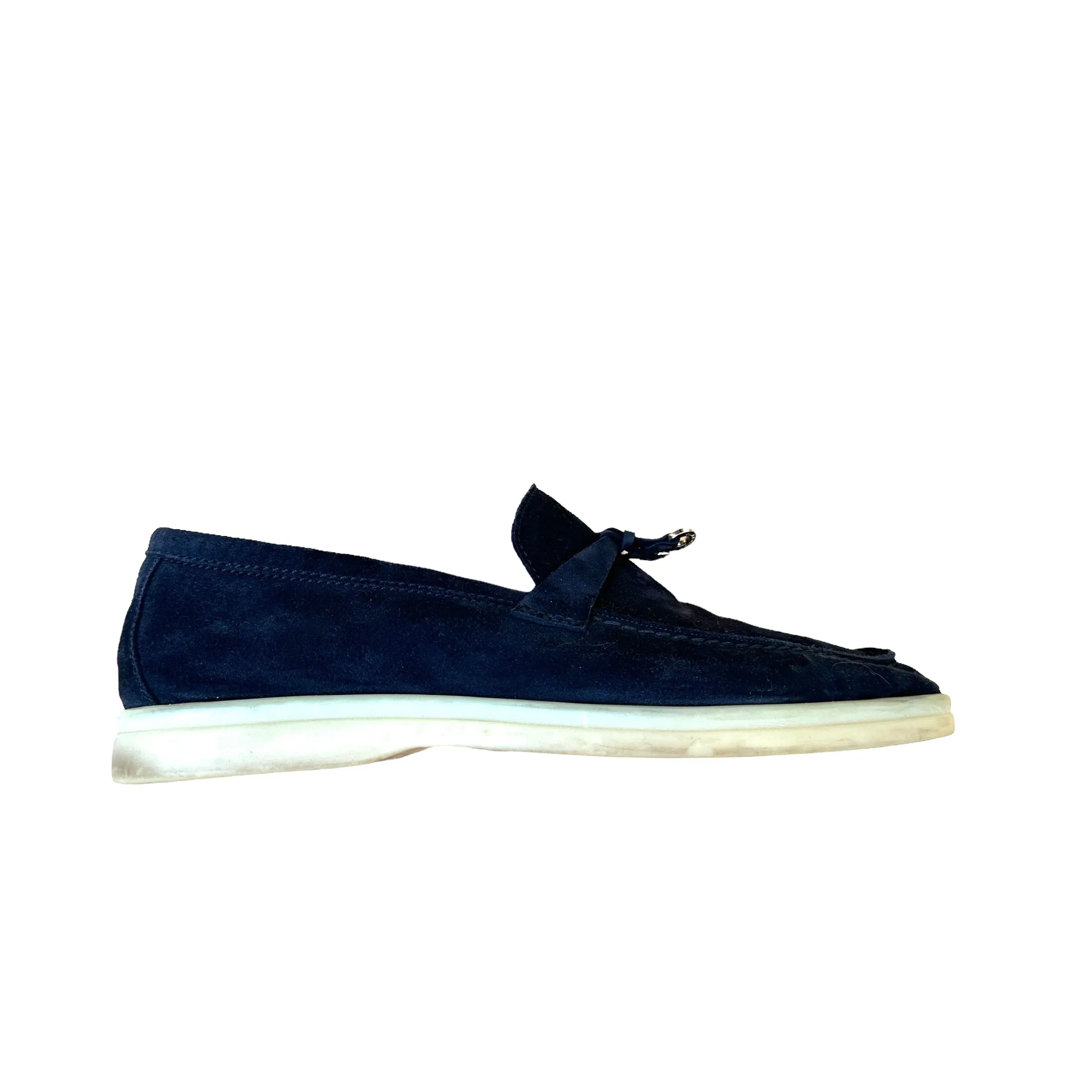 Navy Suede Summer Walk Flats - 7