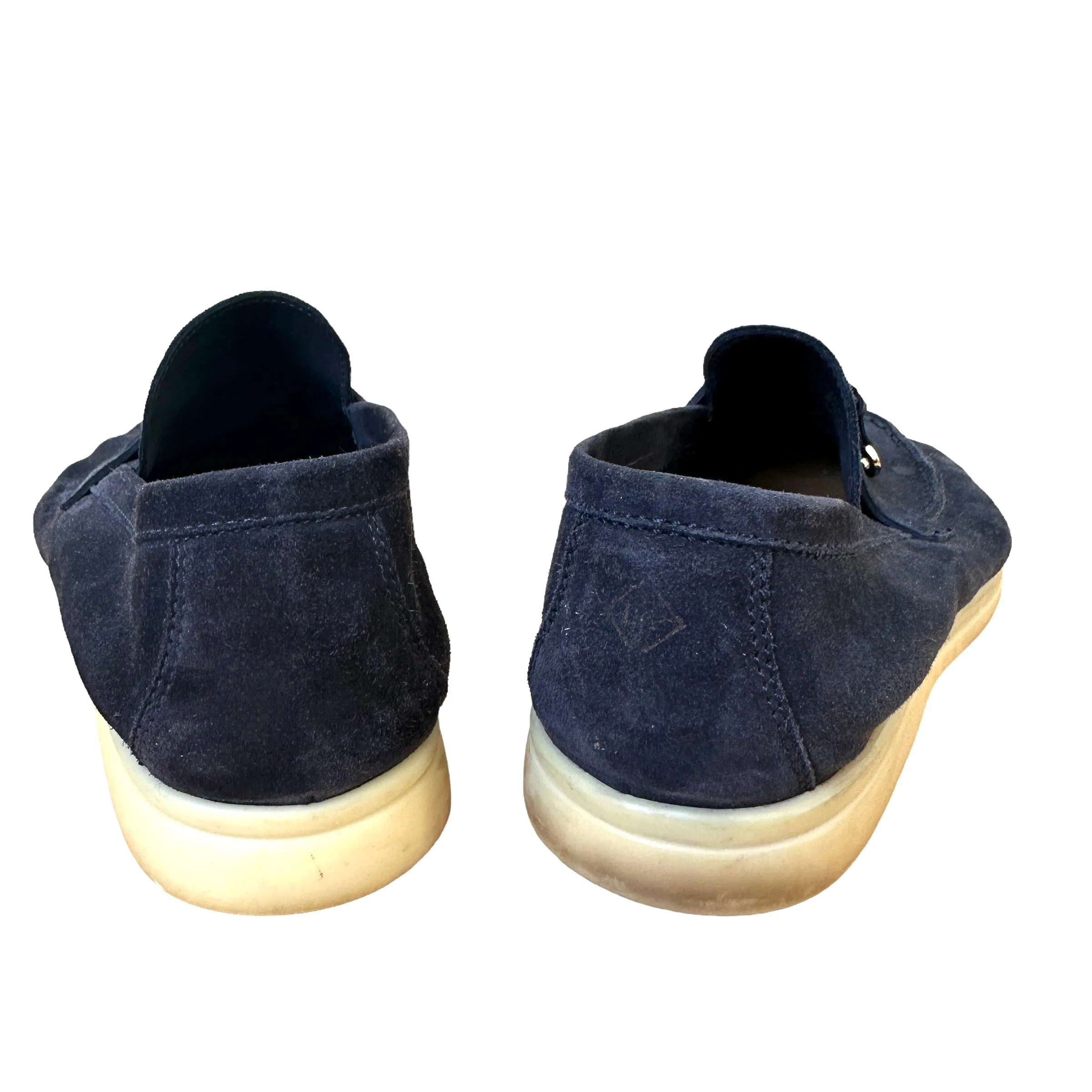 Navy Suede Summer Walk Flats - 7