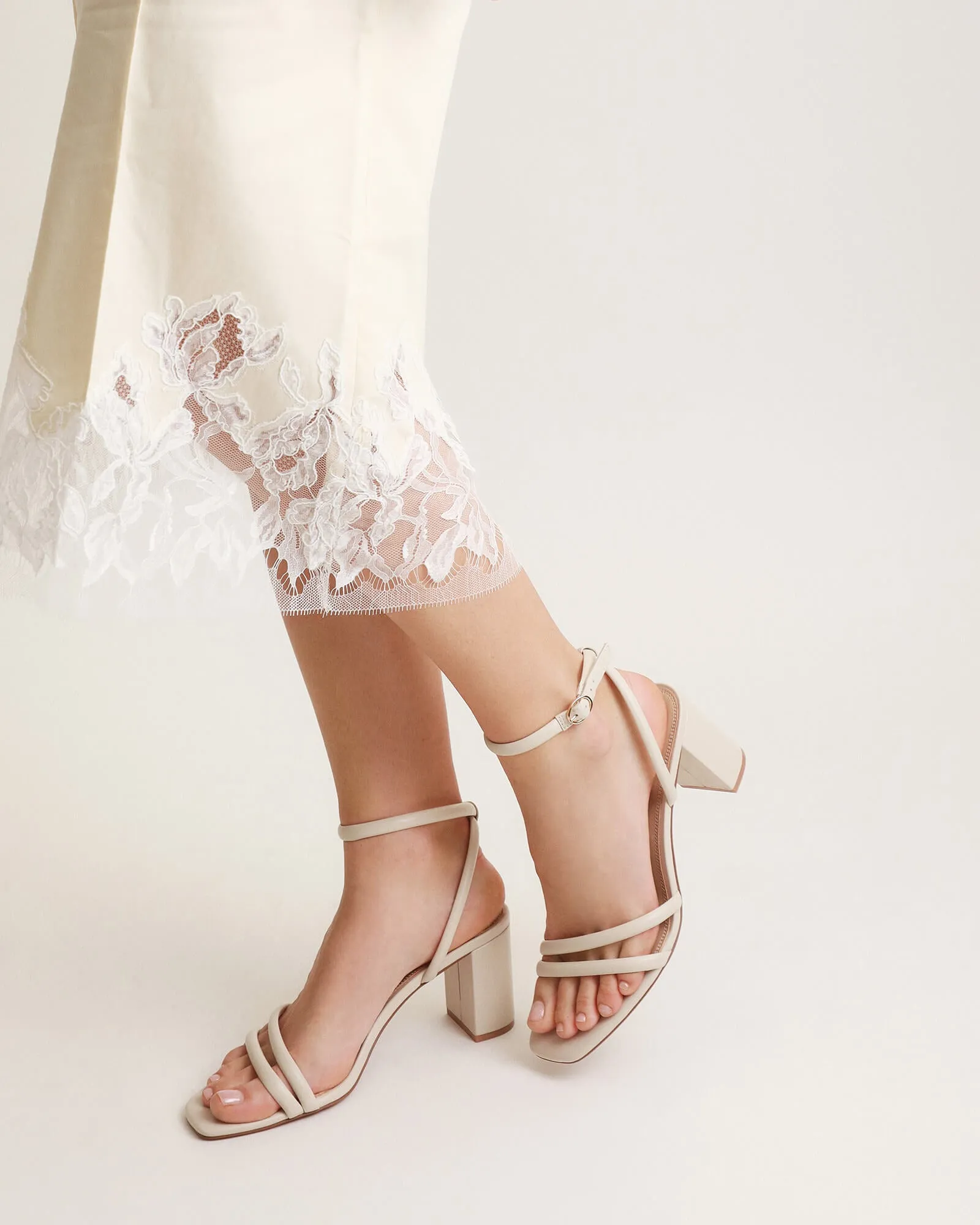 NINO HIGH HEEL SANDALS OFF WHITE LEATHER