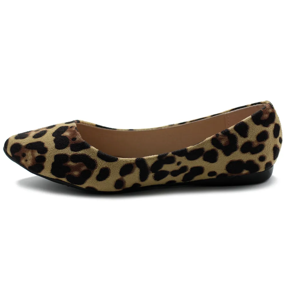 Ollio Women's Ballet Comfort Light Faux Suede Multi Color Shoe Flat (Black, Olive, Leopard, Navy, Orange, Burgundy)