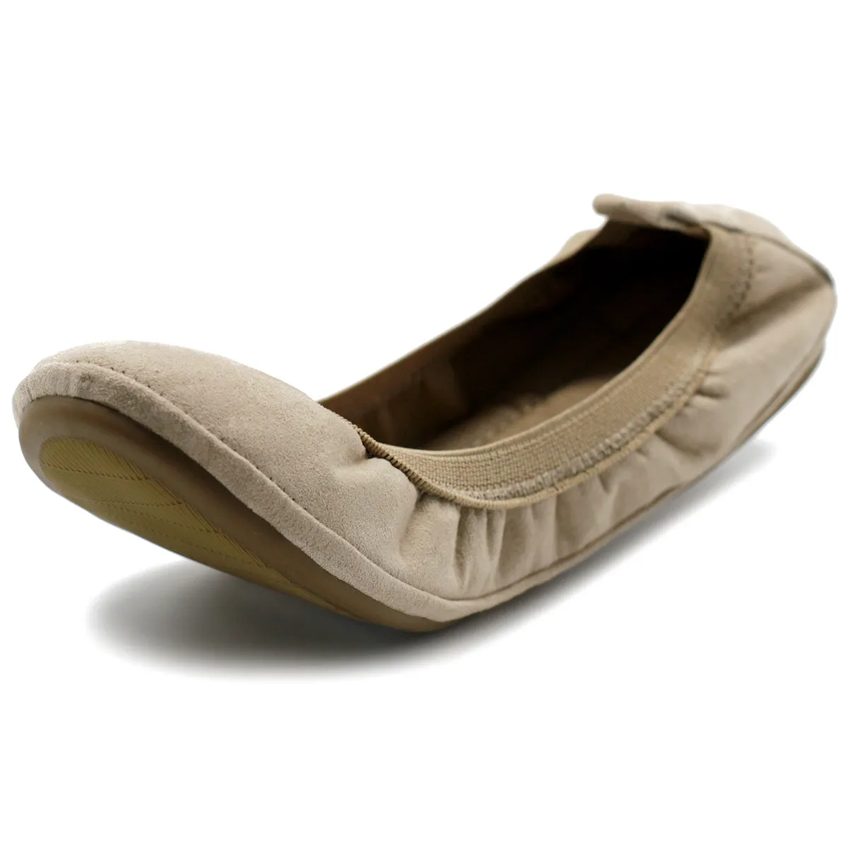 Ollio Women's Shoes Faux Suede Comfort Ballet Flat