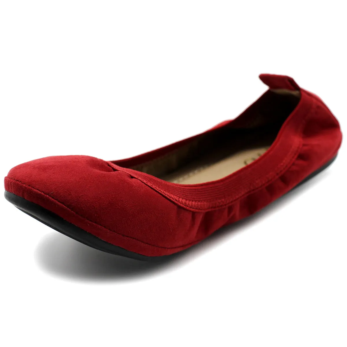 Ollio Women's Shoes Faux Suede Comfort Ballet Flat